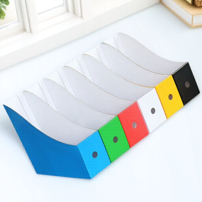 Magazine Holder Rack - 6Pcs Colorful Document Box Bin File