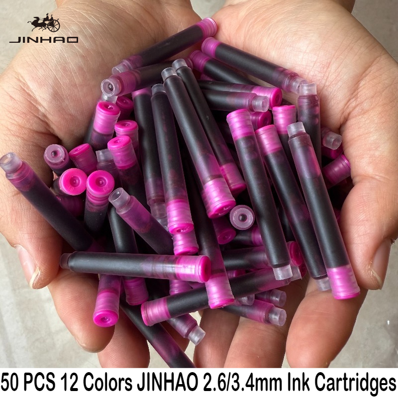 Fountain Pen Bottled Ink - 50/12 PCS JINHAO 12 Colors 2.6mm/3.4mm