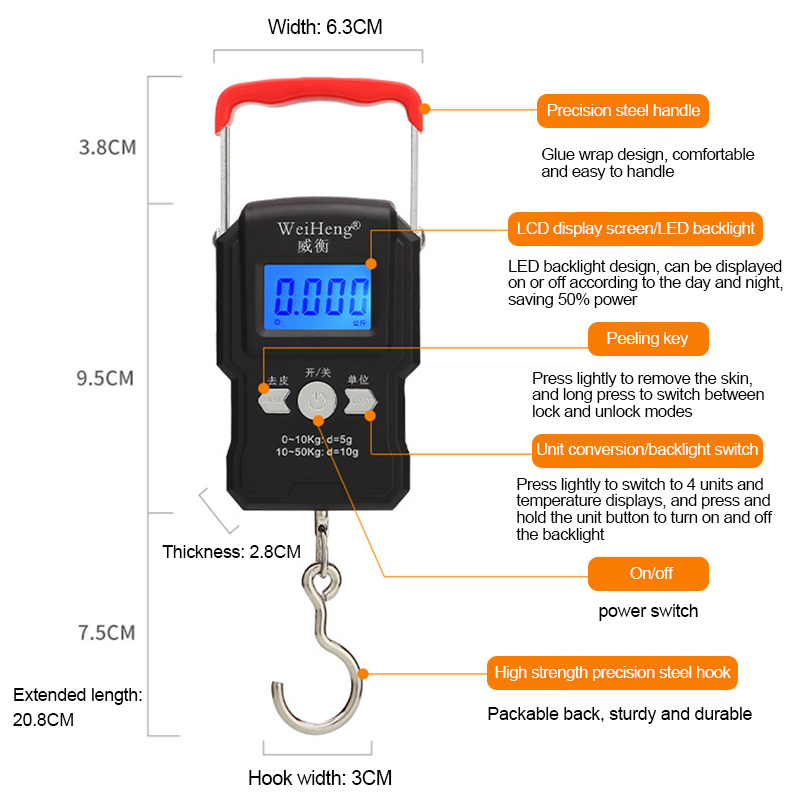 Portable Hanging Hook Scale 50 - Tape Dispenser Weighted review and price