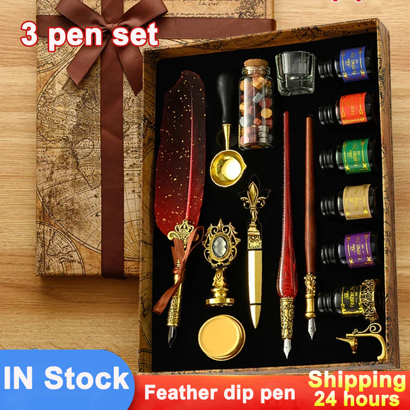 Classic Calligraphy Feather Pe - Wax Seal Stamp Set review and price