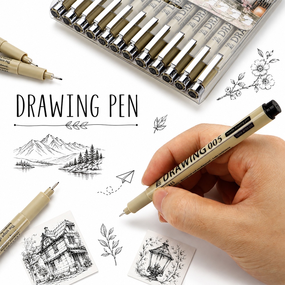 12Pcs Pigment Liner Art Marker - Correction Pen Fine review and price