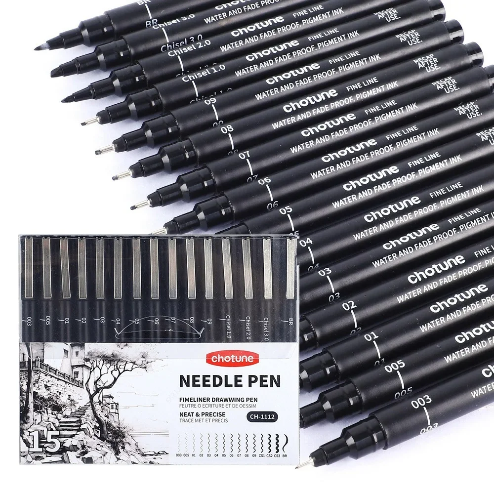 Black Micro Pens,15 Sizes,Wate - Archive Box Set review and price