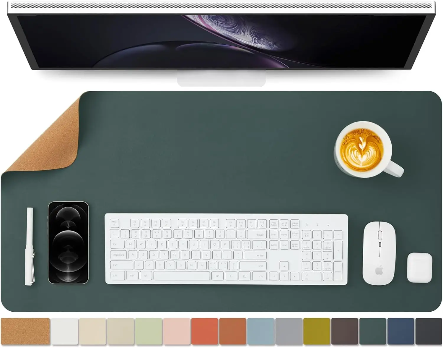Cork Desk Mat Dual-Sided Desk  - Leather Desk Pad review and price