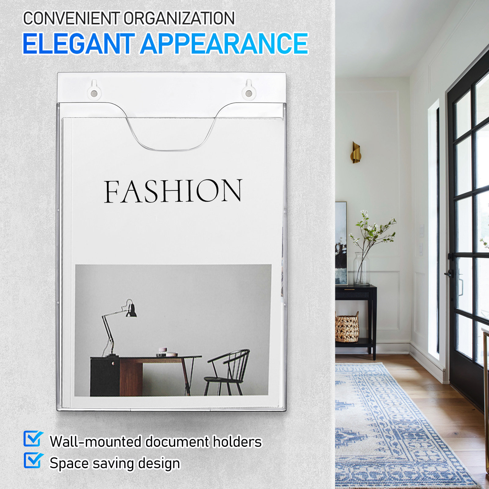 2Pcs Clear Acrylic Wall Docume - Magazine Holder Rack review and price