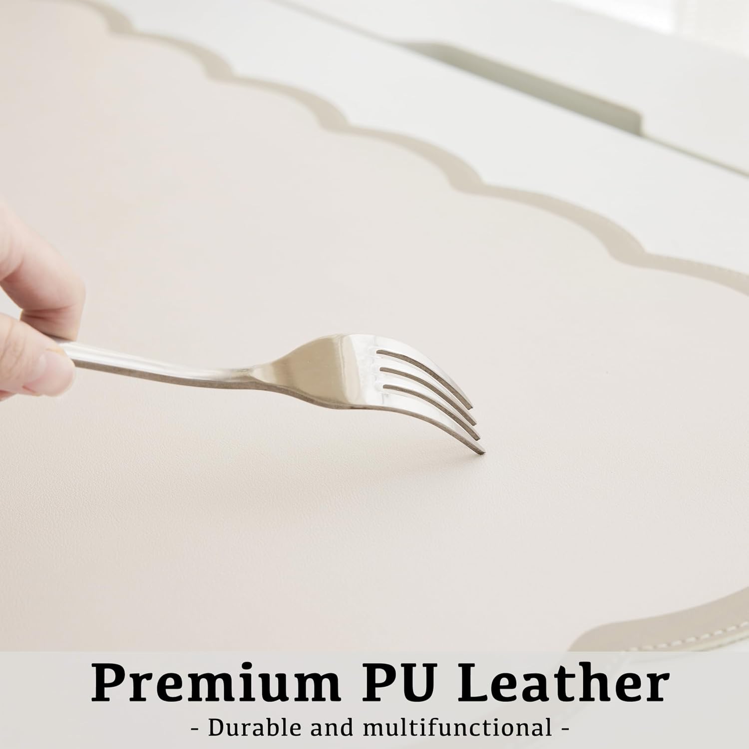 Scalloped Desk Mat 31.5x15.7 L - Leather Desk Pad review and price