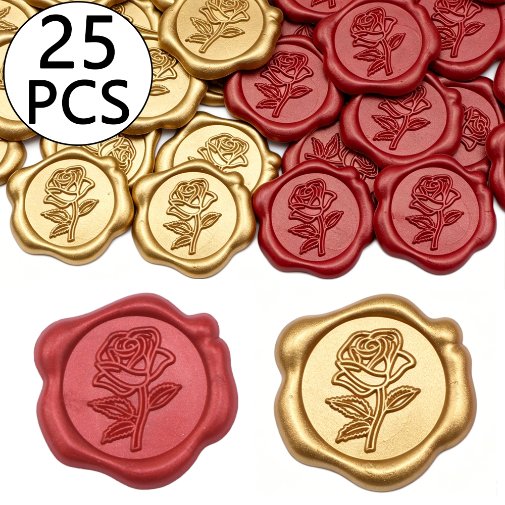 25pcs/set 3D Rose Flower Shape - Wax Seal Stamp Set review and price